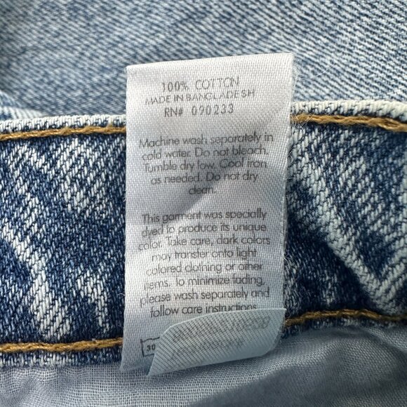 PacSun High Rise Straight Button Fly Raw Hem Womens size 23 Blue Denim Jeans - Picture 4 of 5